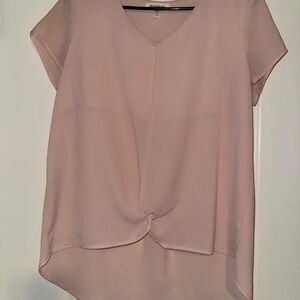 Monteau Blush Pink Twist Front Blouse